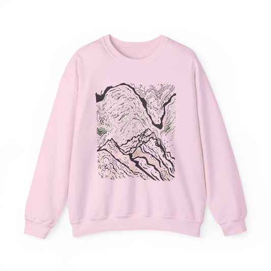 Topographic Map Crewneck – Unisex Hiking Sweatshirt