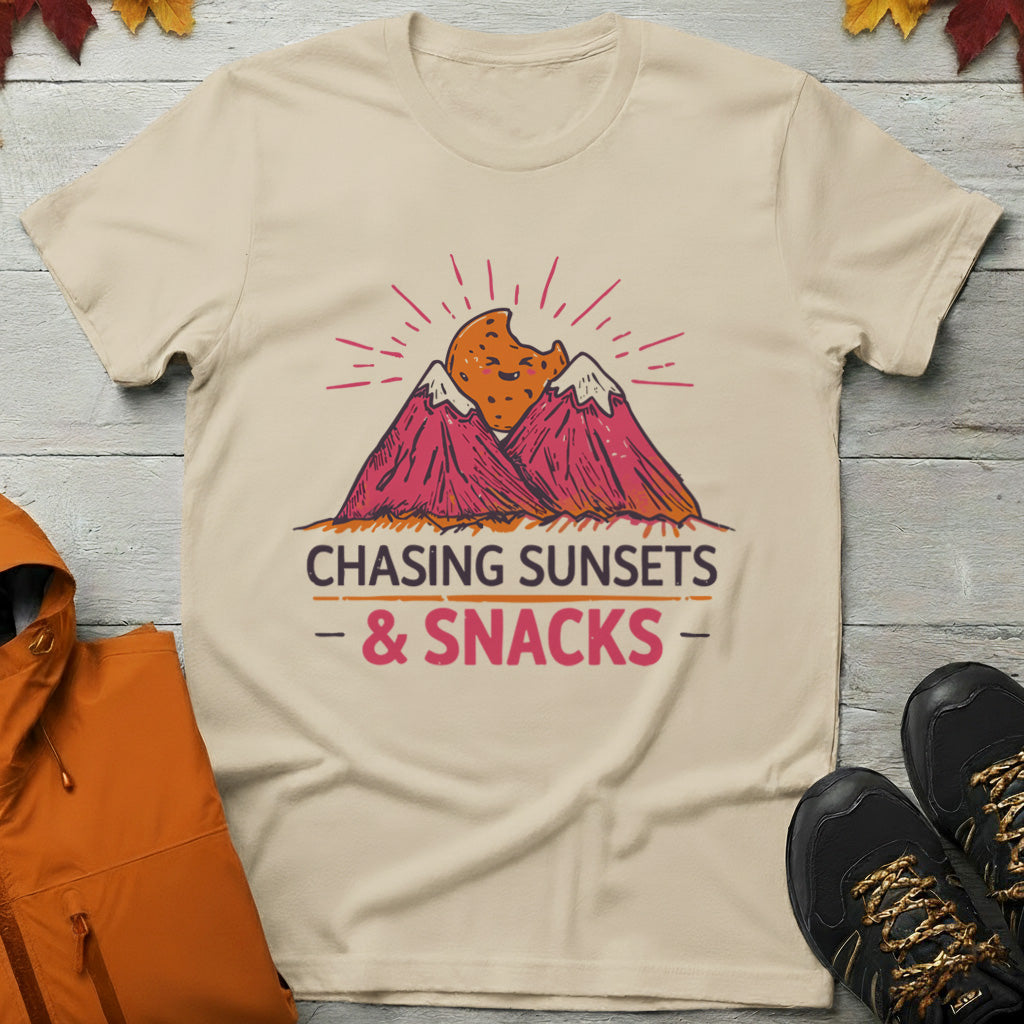 'Chasing Sunsets and Snacks' T-Shirt