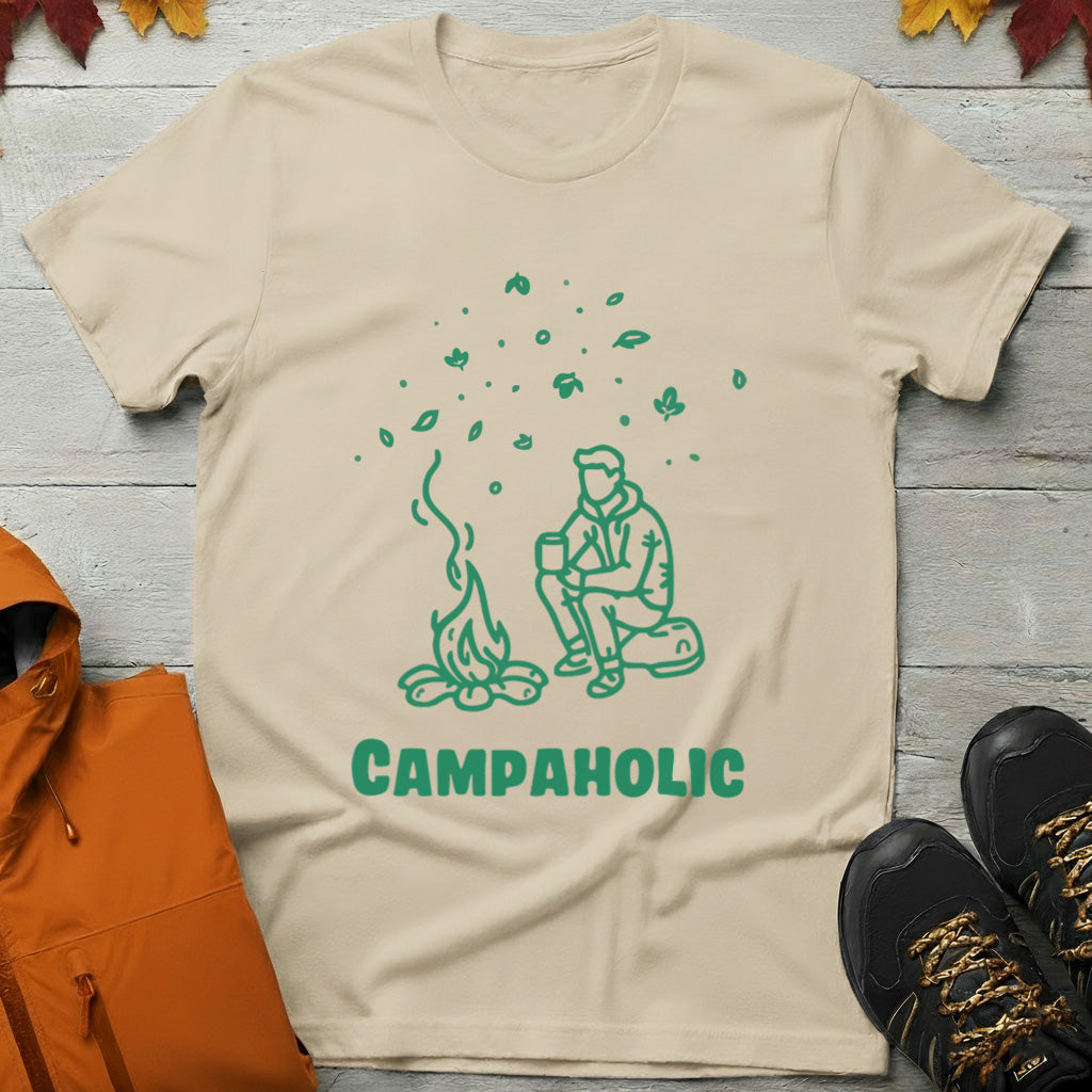 Campaholic β Funny Camping & Coffee Lover T-Shirt