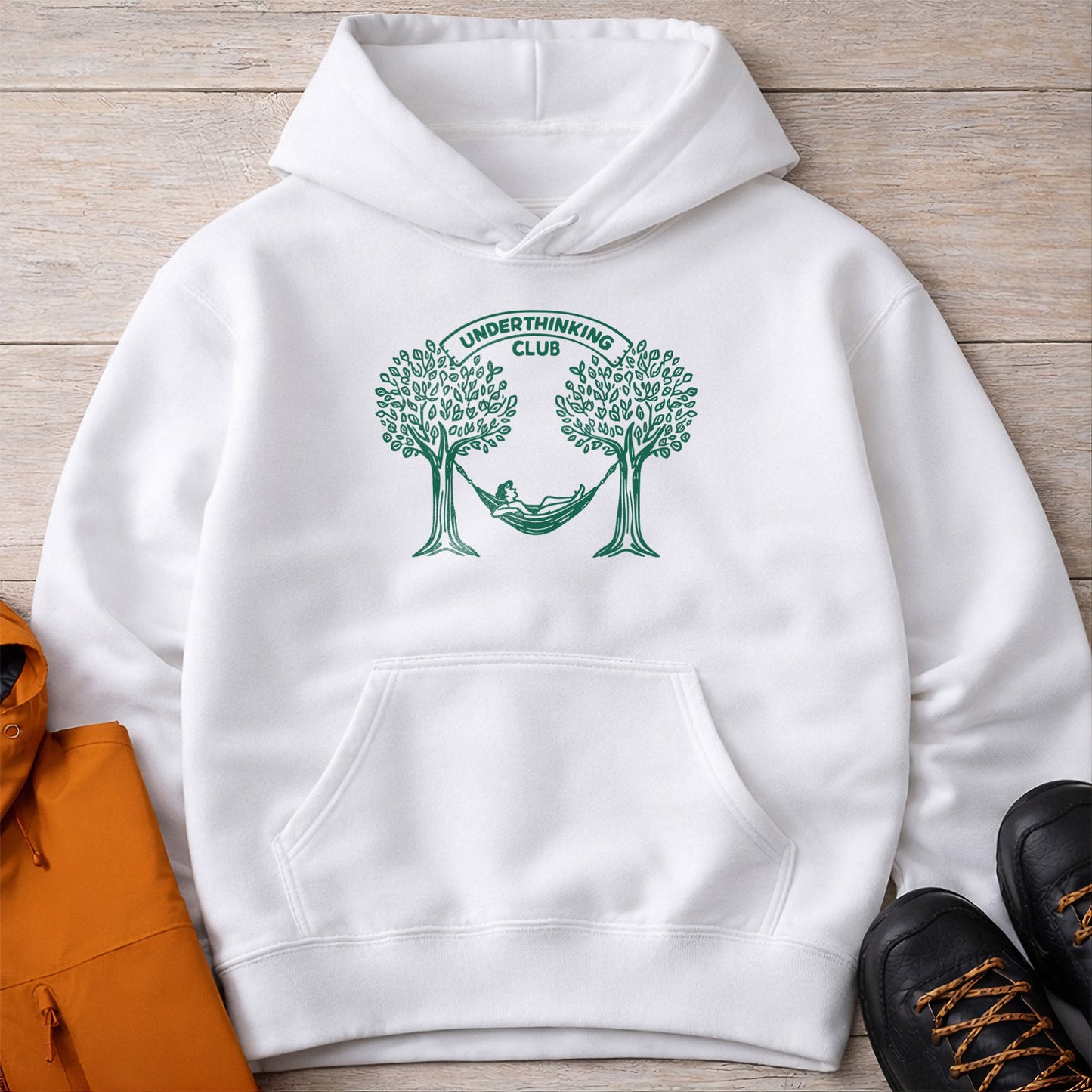 Underthinking Club Hoodie - Heavy Blend Unisex Camping Sweatshirt