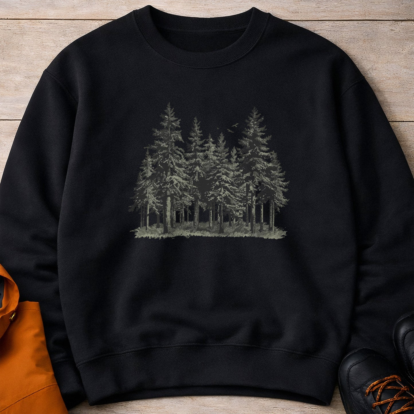 Forest Trees Crewneck – Unisex Nature Sweatshirt