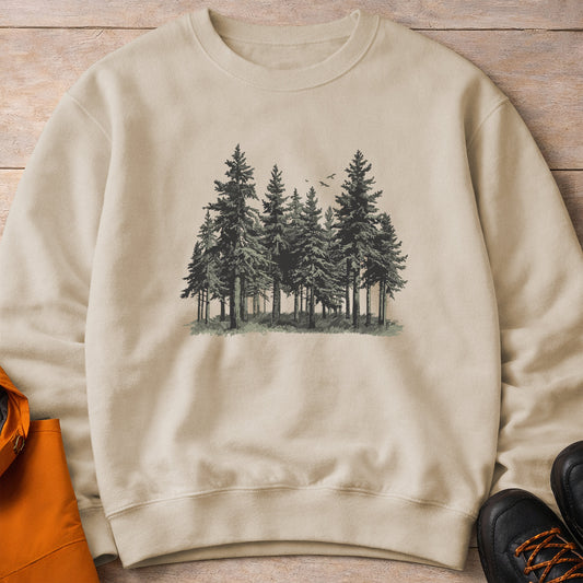 Forest Trees Crewneck – Unisex Nature Sweatshirt