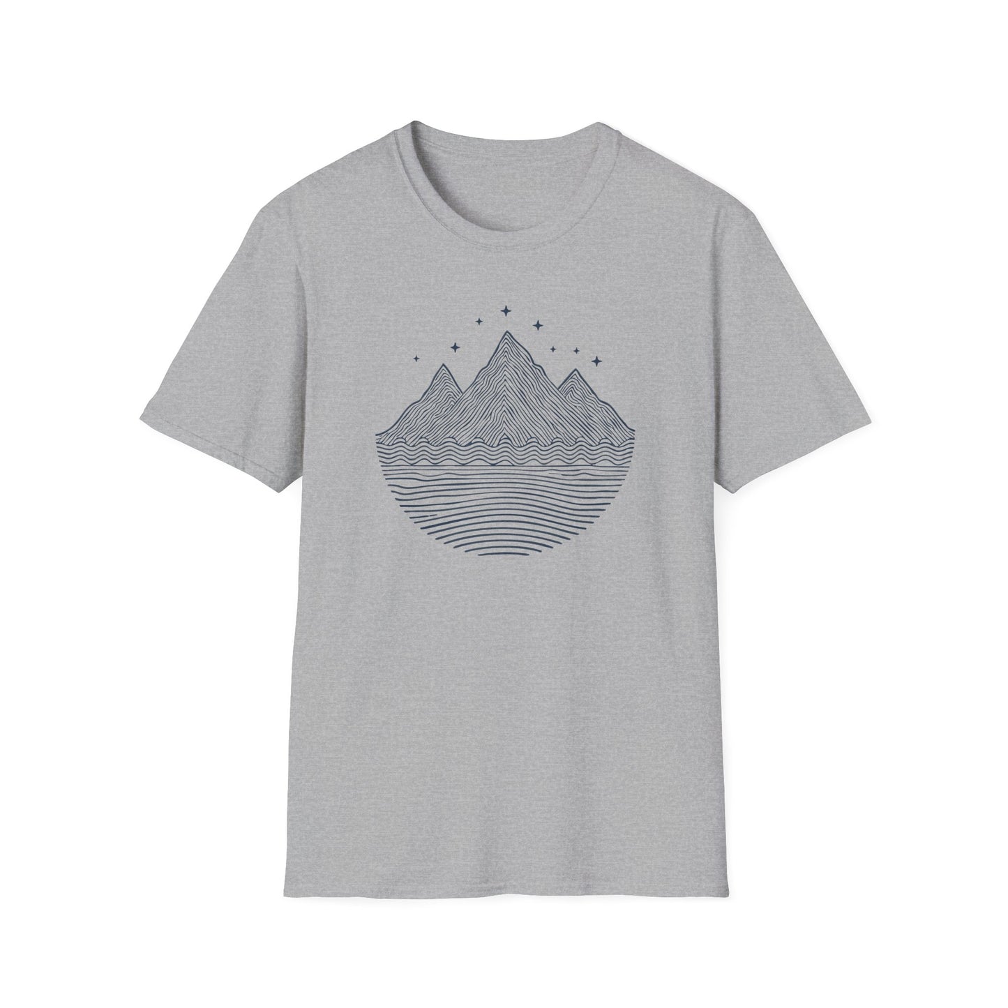 Minimalist Mountain Line Art T-Shirt