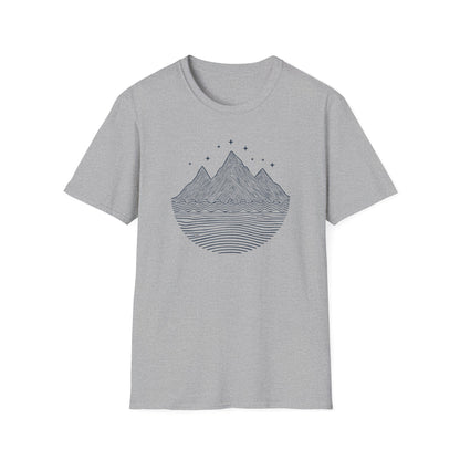 Minimalist Mountain Line Art T-Shirt