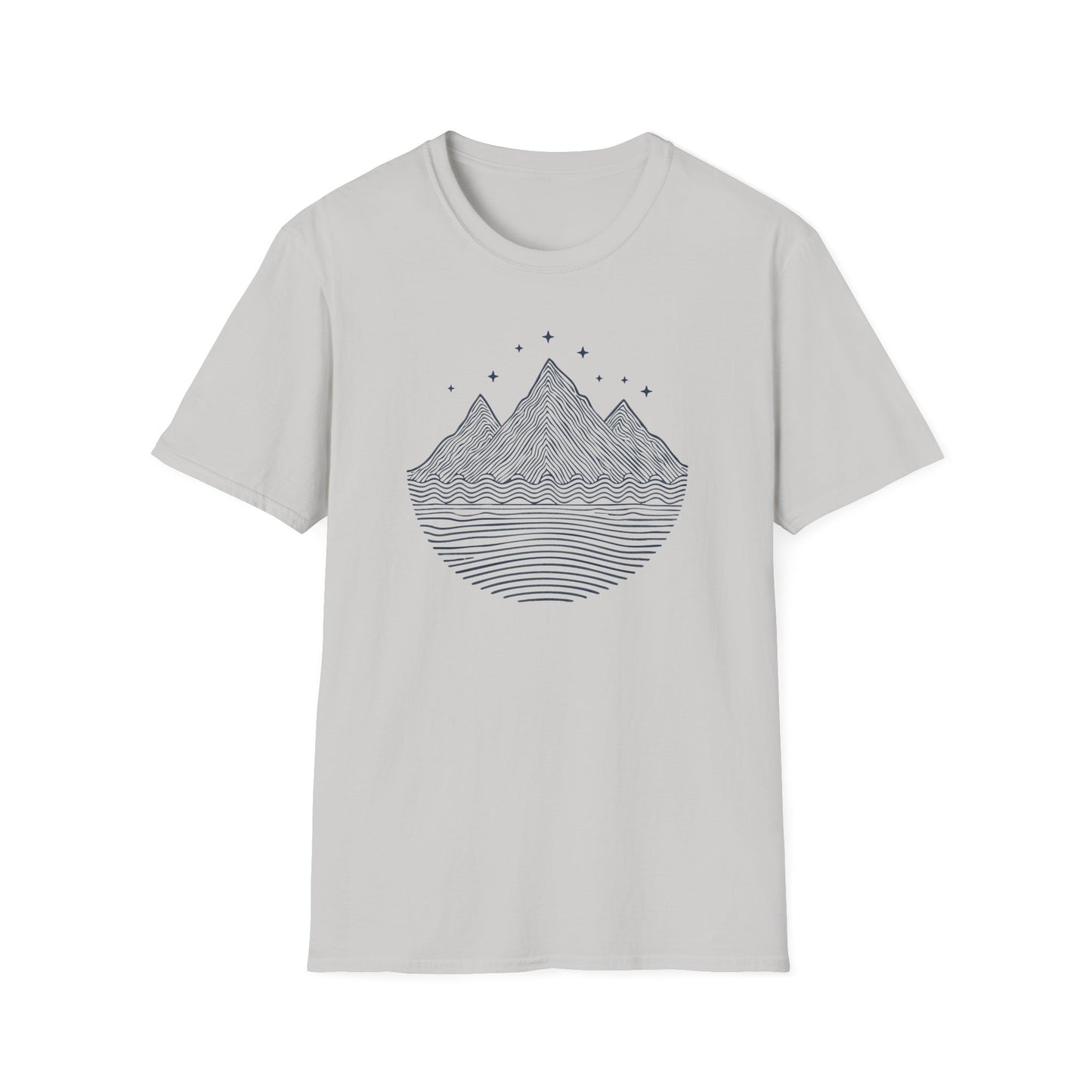 Minimalist Mountain Line Art T-Shirt