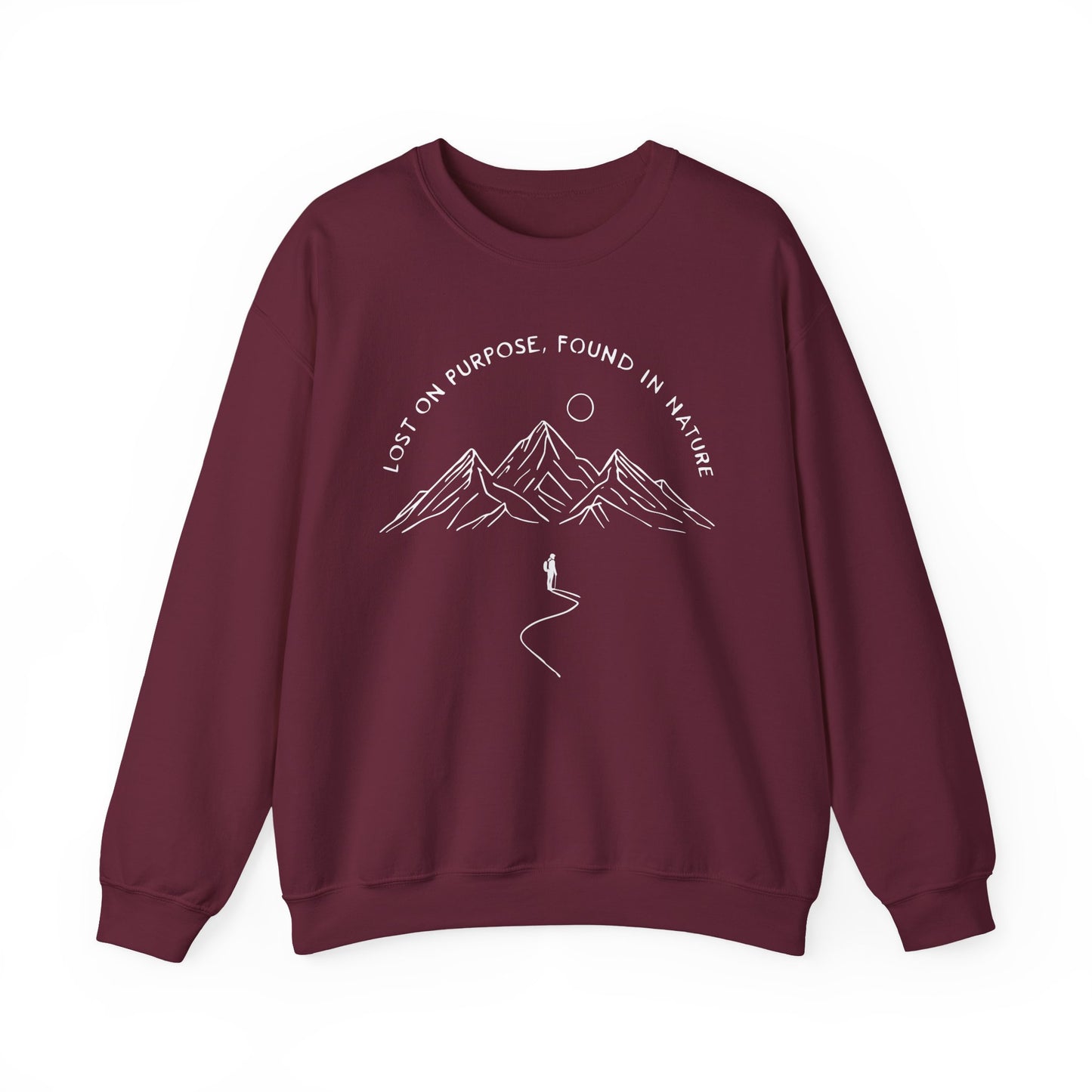 Lost on Purpose Crewneck – Unisex Mountain Sweatshirt
