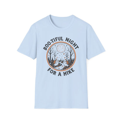 'Boo-tiful Night for a Hike' – Halloween Camping T-Shirt