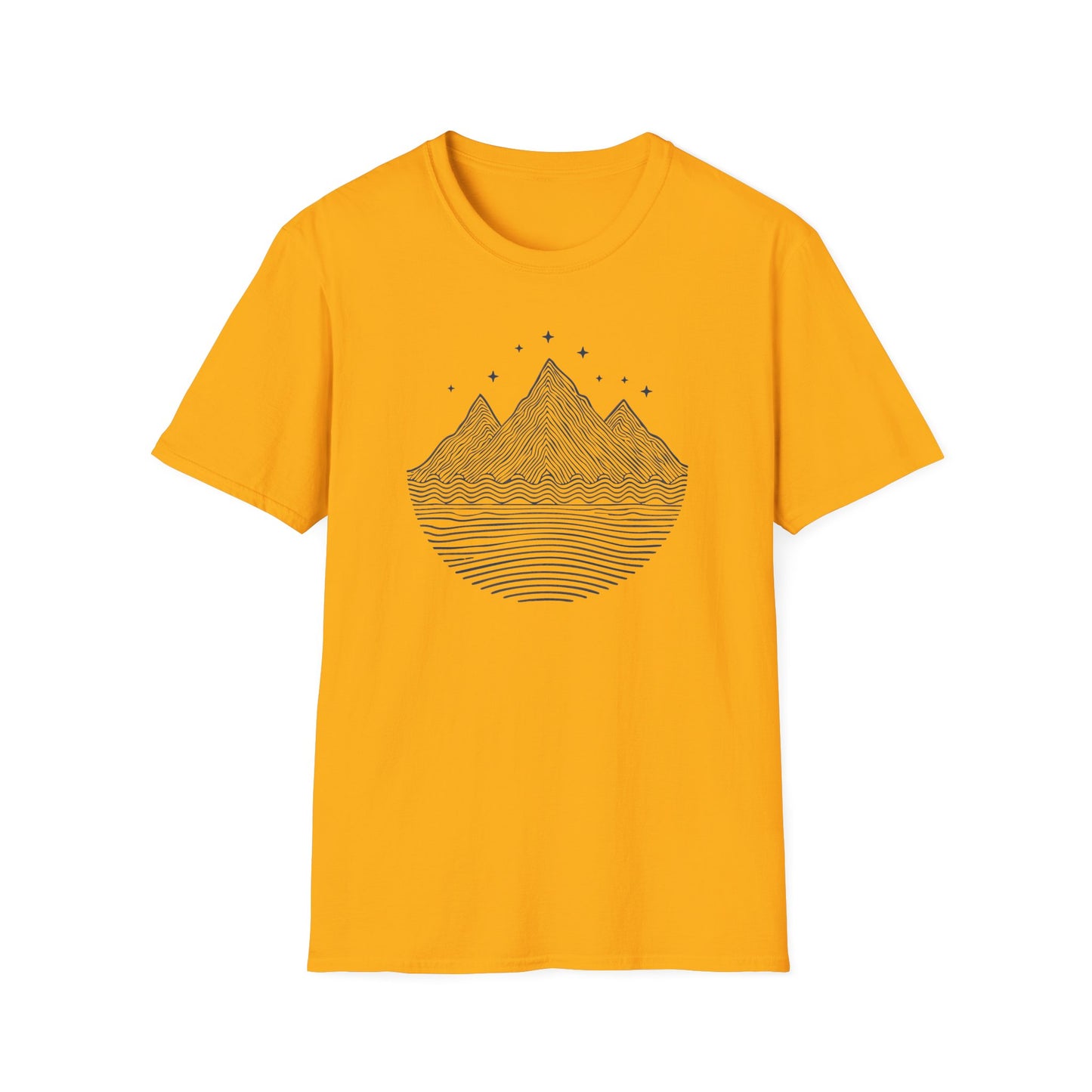 Minimalist Mountain Line Art T-Shirt