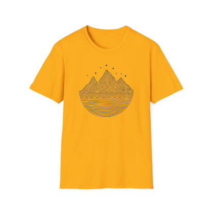 Minimalist Mountain Line Art T-Shirt