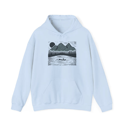 Mountain Lake Hoodie – Unisex Canoe Camping Sweatshirt