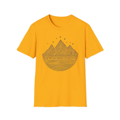 Minimalist Mountain Line Art T-Shirt