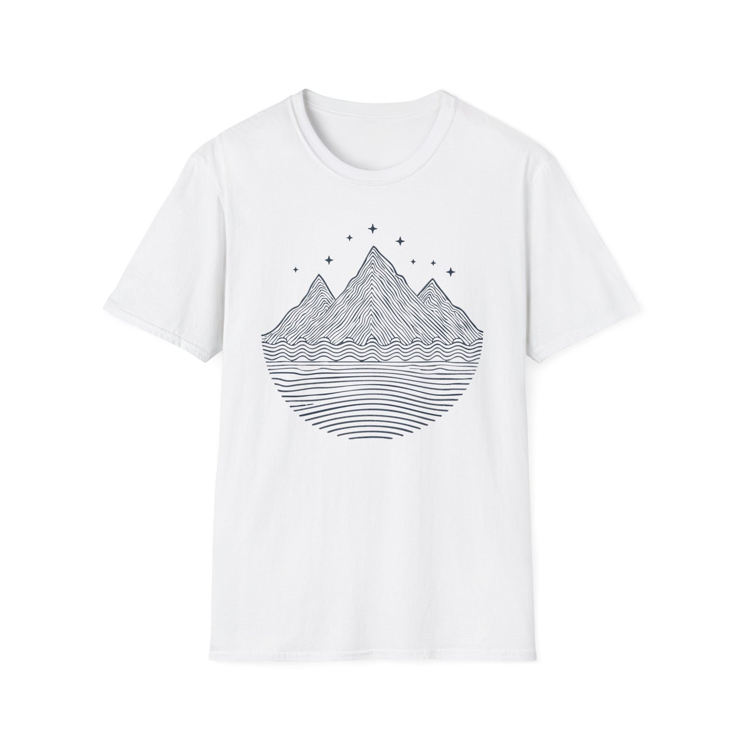 Minimalist Mountain Line Art T-Shirt