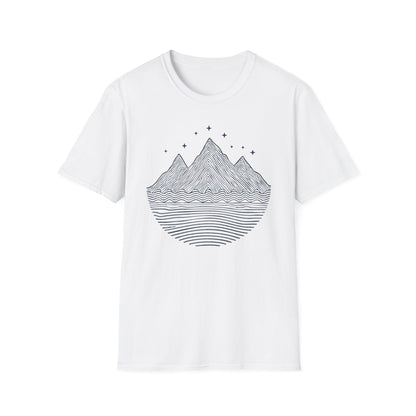 Minimalist Mountain Line Art T-Shirt