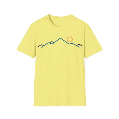 Minimalist Mountain Line Art T-Shirt
