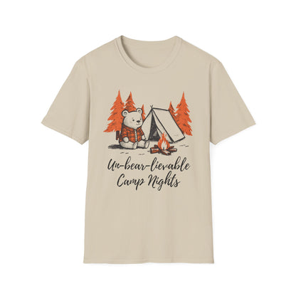'Un-bear-lievable Camp Nights' Camping T-Shirt