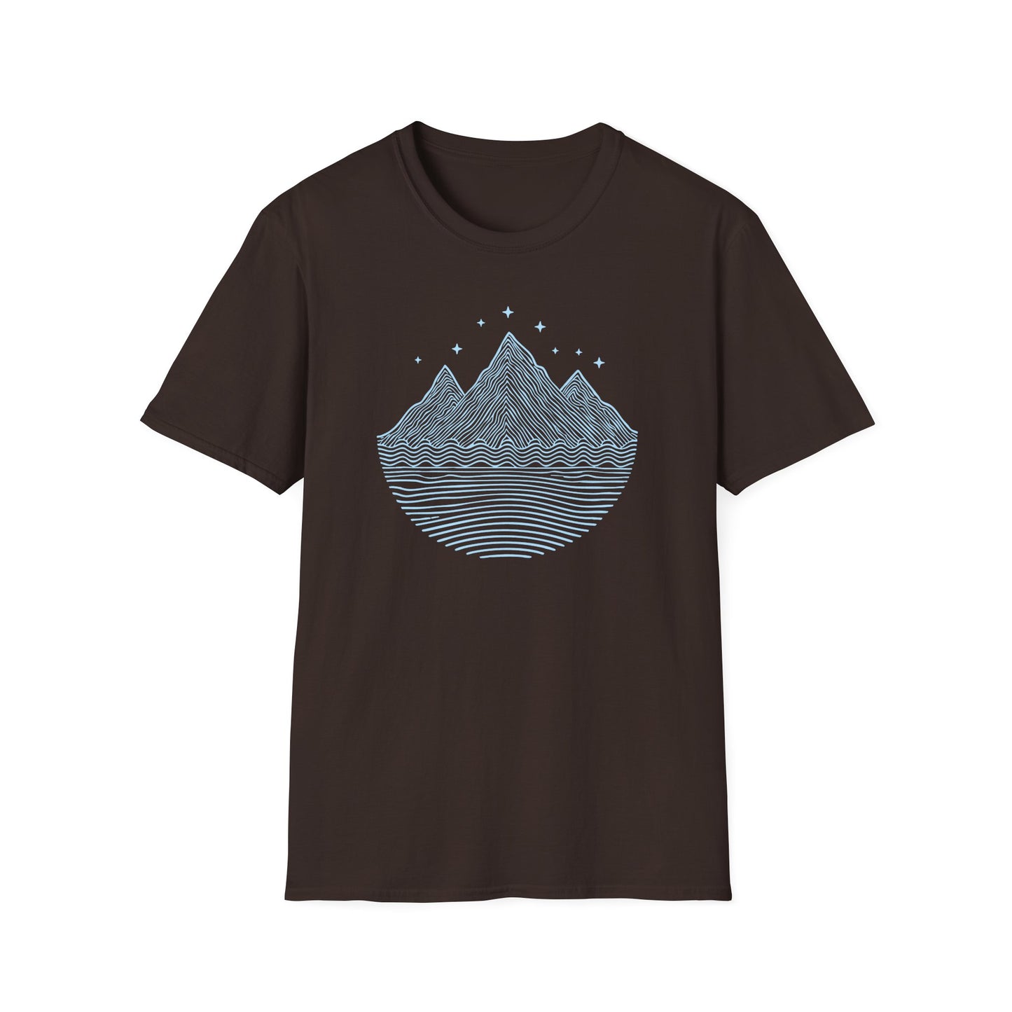 Minimalist Mountain Line Art T-Shirt