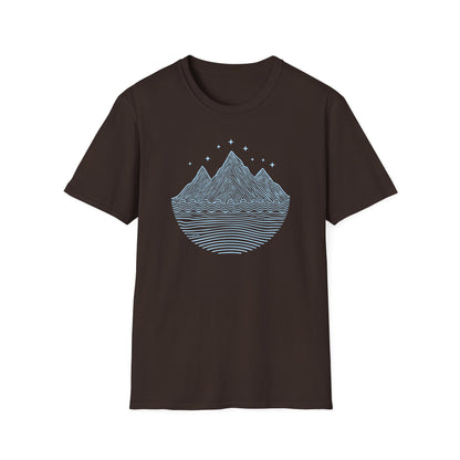 Minimalist Mountain Line Art T-Shirt