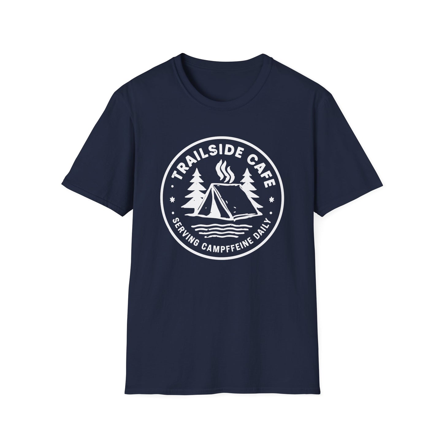 'Trailside Café – Serving Campffeine Daily' T-Shirt