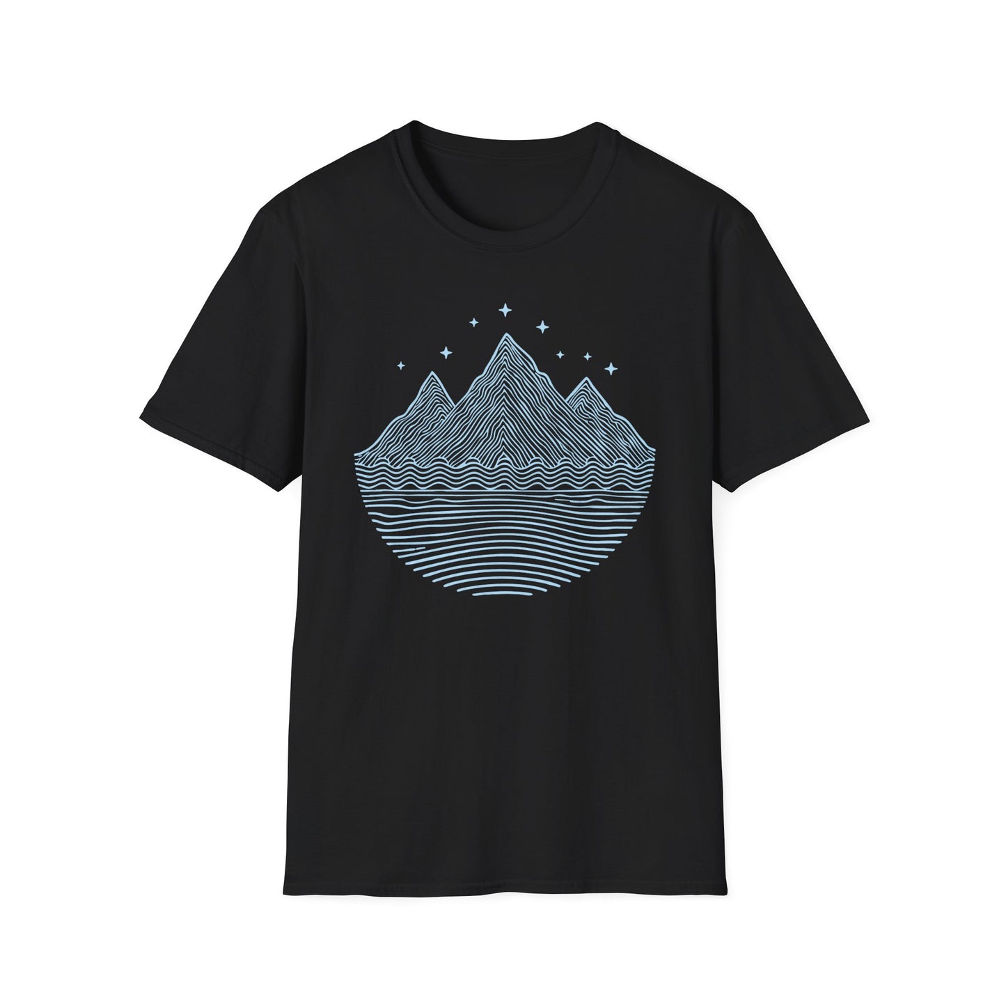 Minimalist Mountain Line Art T-Shirt