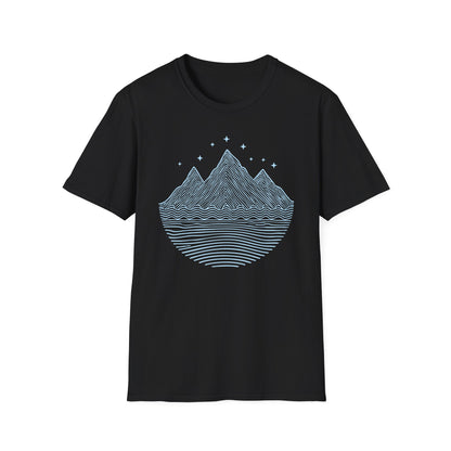Minimalist Mountain Line Art T-Shirt