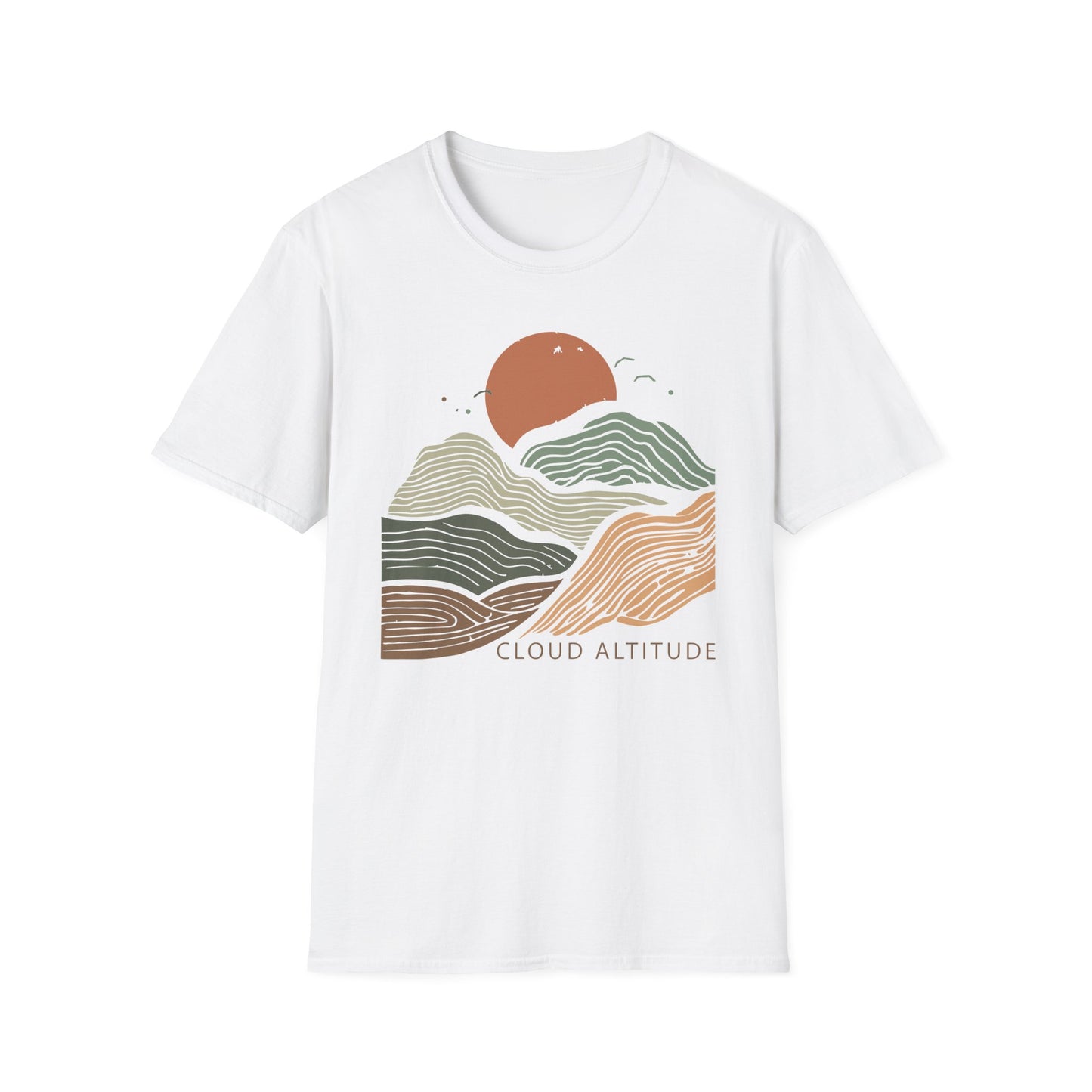 Cloud Altitude – Minimal Abstract Mountain T-Shirt