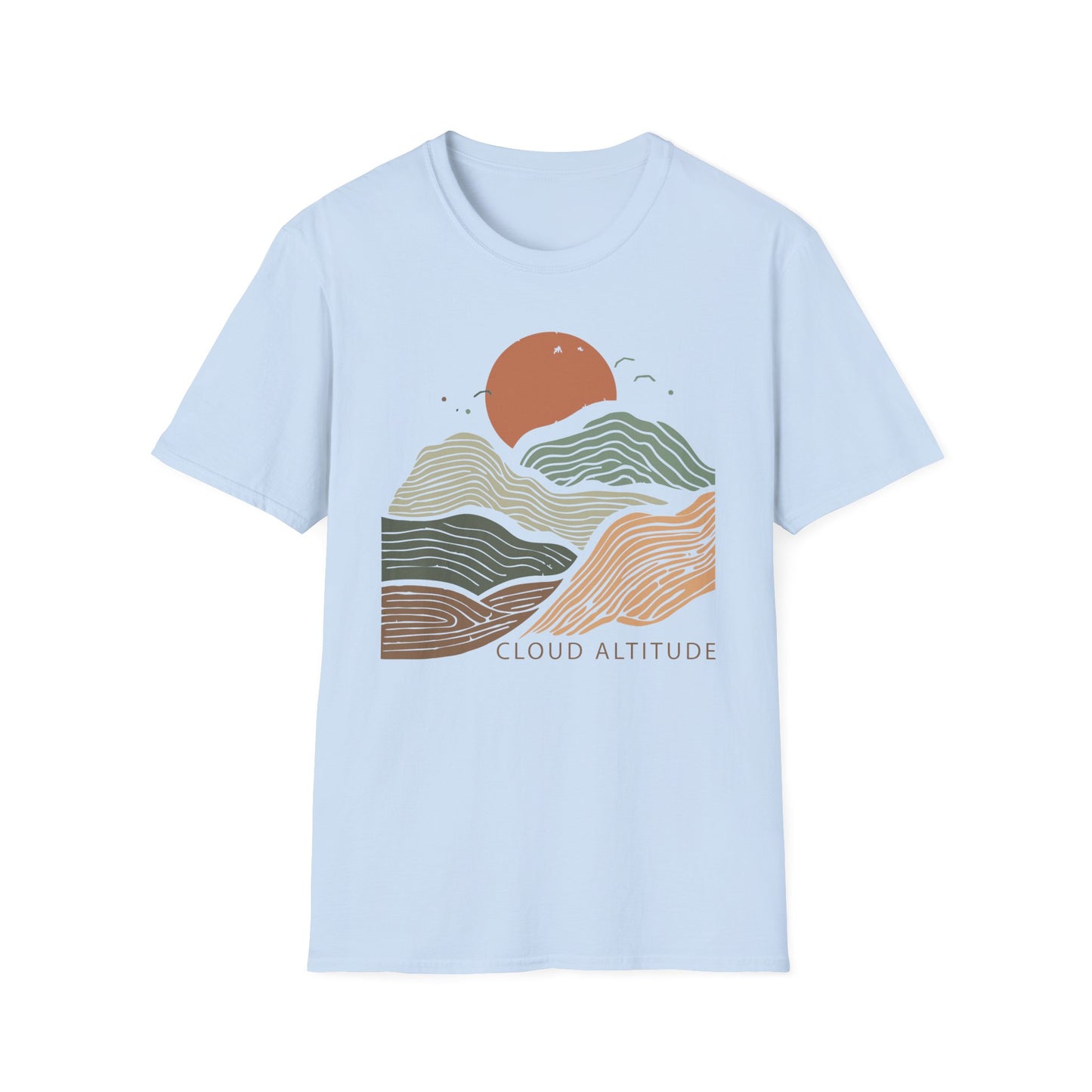 Cloud Altitude – Minimal Abstract Mountain T-Shirt
