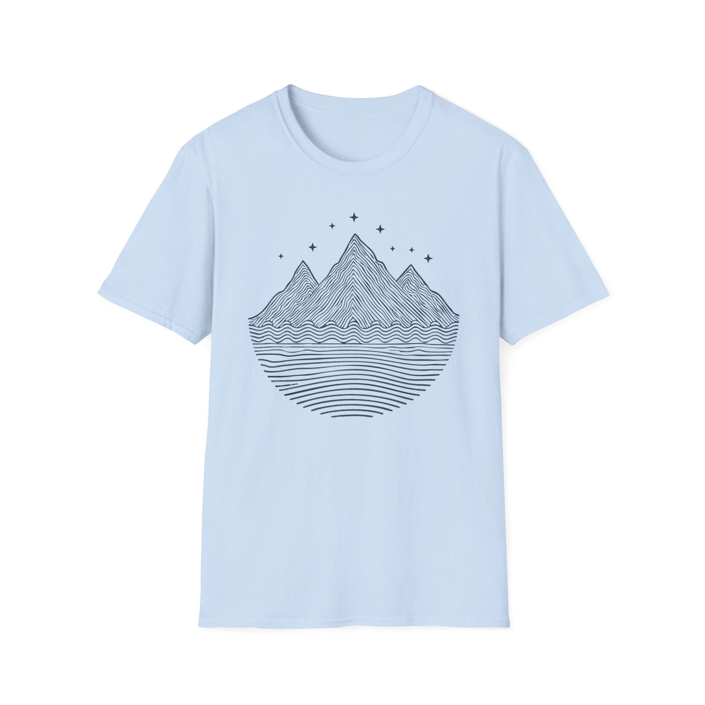 Minimalist Mountain Line Art T-Shirt