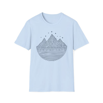 Minimalist Mountain Line Art T-Shirt