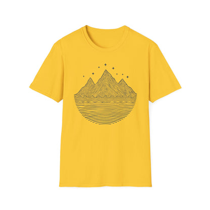 Minimalist Mountain Line Art T-Shirt