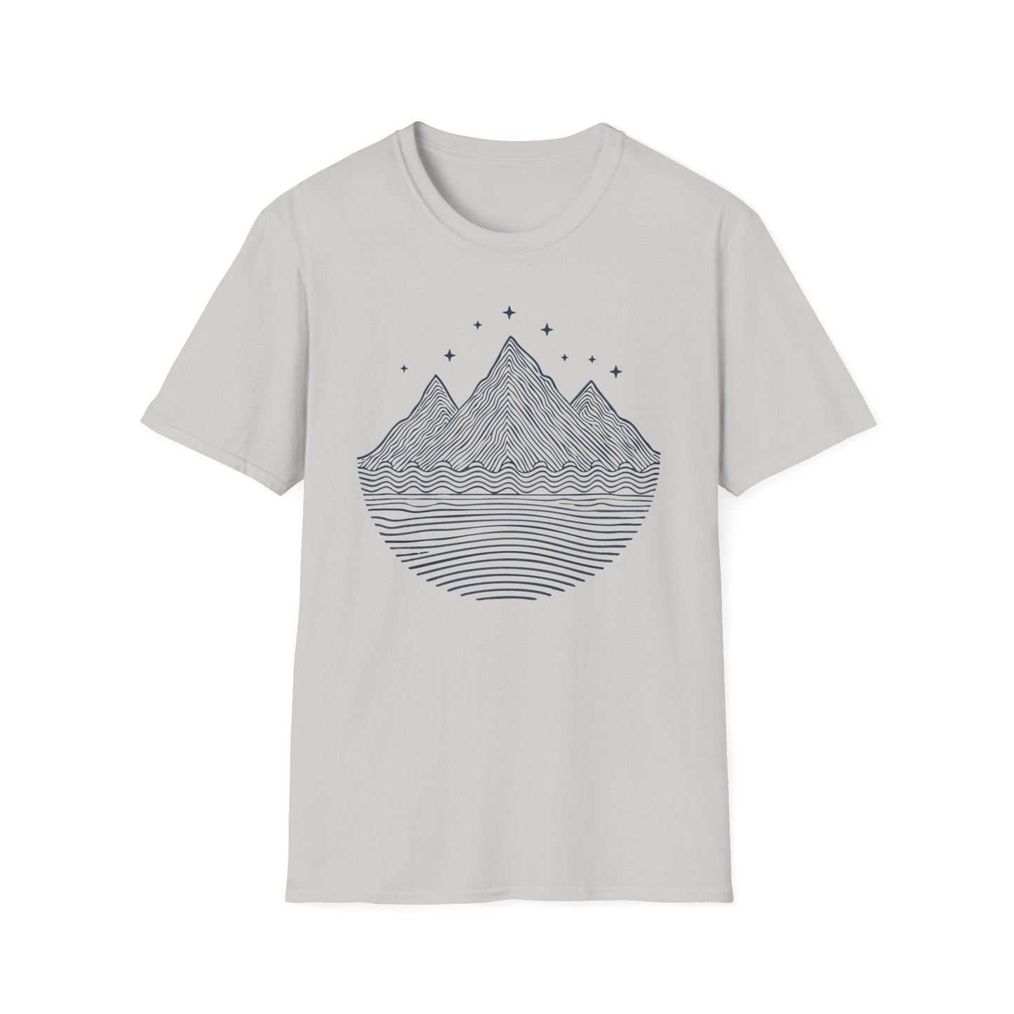 Minimalist Mountain Line Art T-Shirt