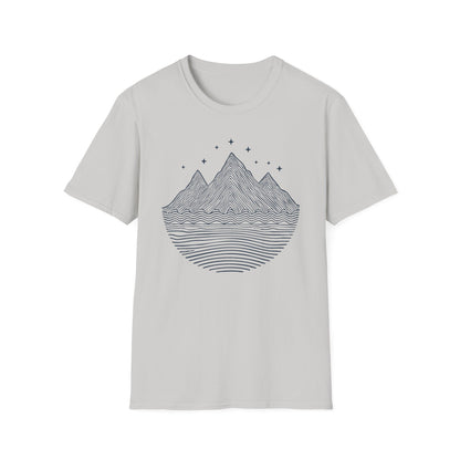 Minimalist Mountain Line Art T-Shirt