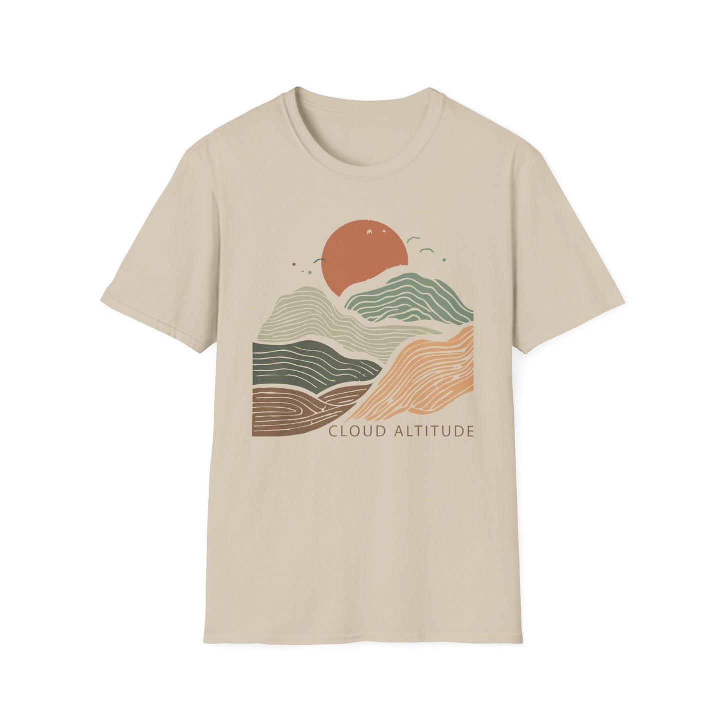 Cloud Altitude – Minimal Abstract Mountain T-Shirt