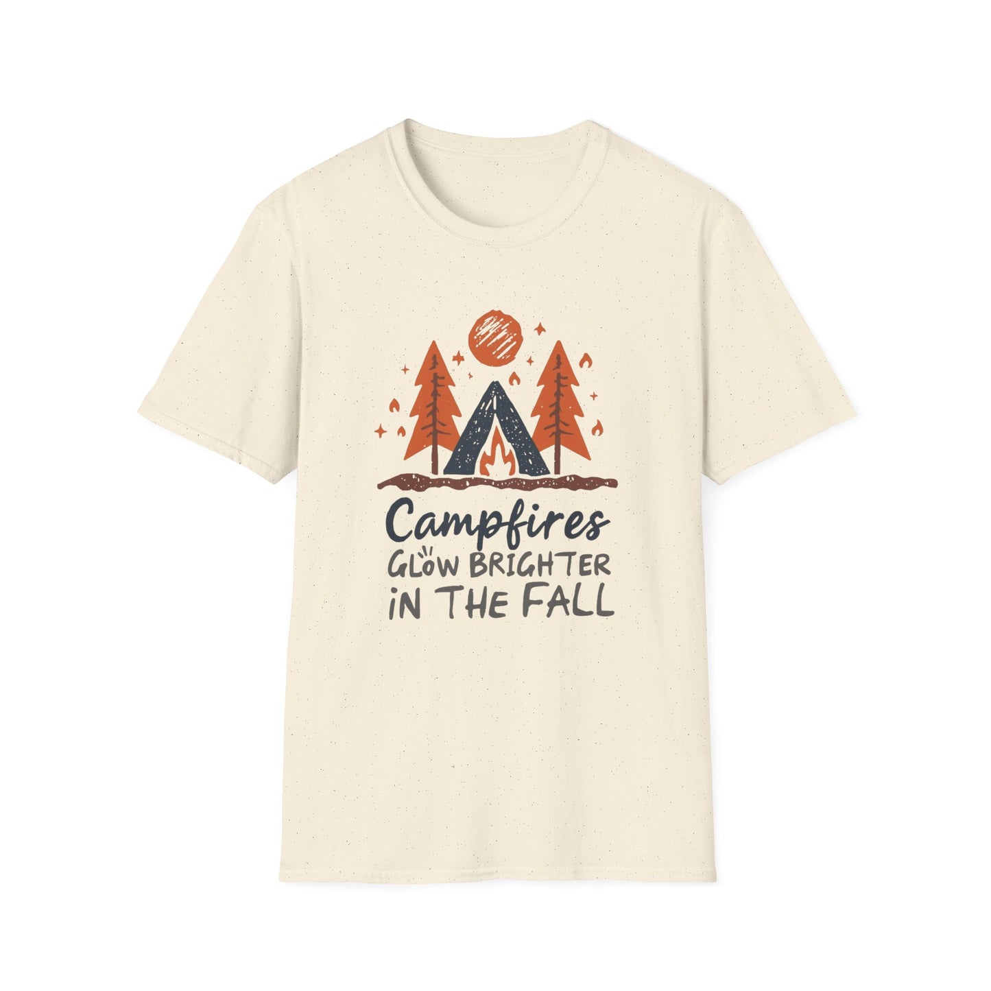 'Campfire glow brighter in the fall' Camping T-Shirt