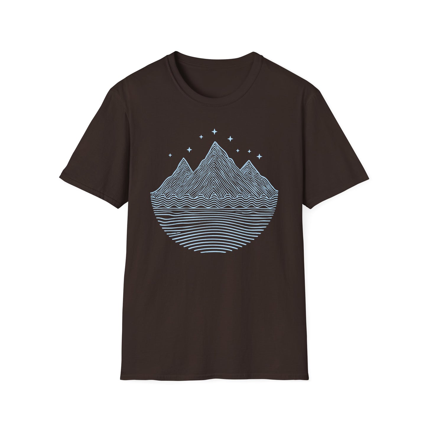 Minimalist Mountain Line Art T-Shirt