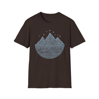 Minimalist Mountain Line Art T-Shirt
