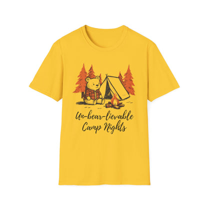 'Un-bear-lievable Camp Nights' Camping T-Shirt