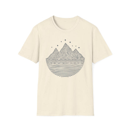 Minimalist Mountain Line Art T-Shirt