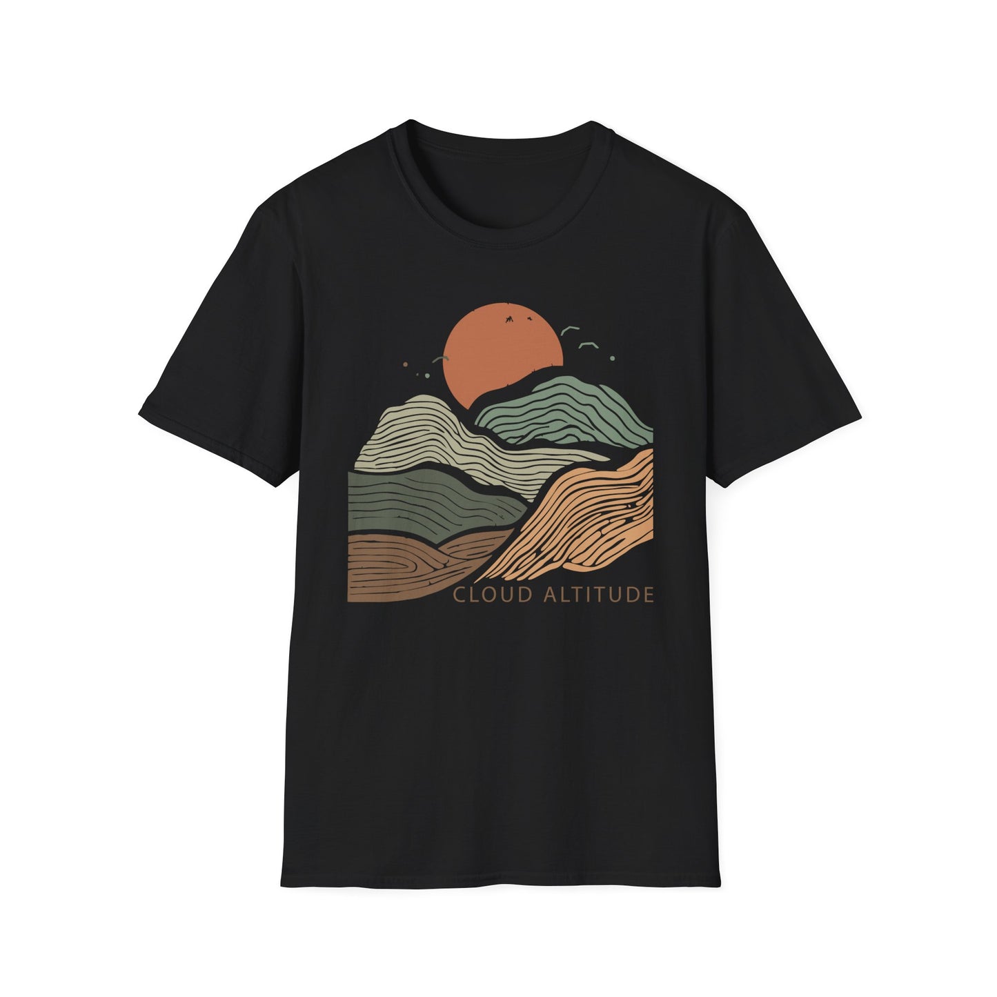Cloud Altitude – Minimal Abstract Mountain T-Shirt
