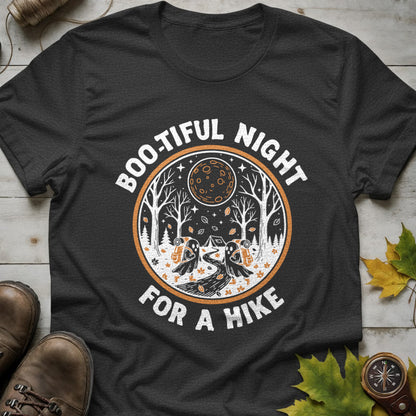 'Boo-tiful Night for a Hike' – Halloween Camping T-Shirt