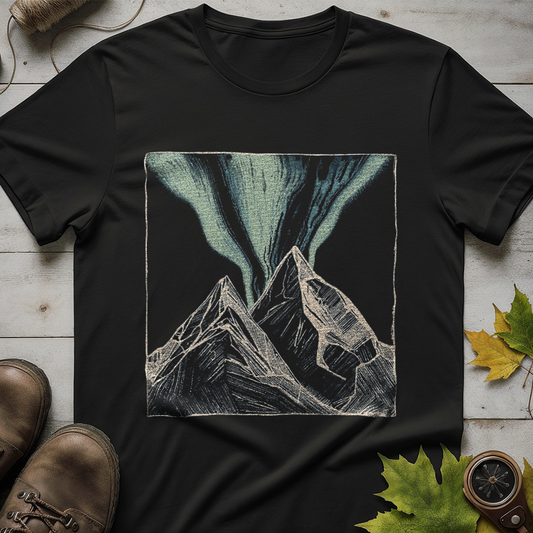 Mountain Aurora Borealis Camping T-Shirt
