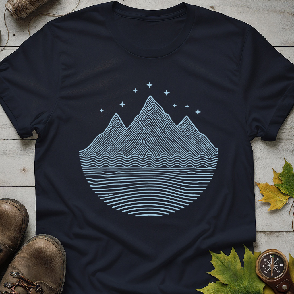 Minimalist Mountain Line Art T-Shirt