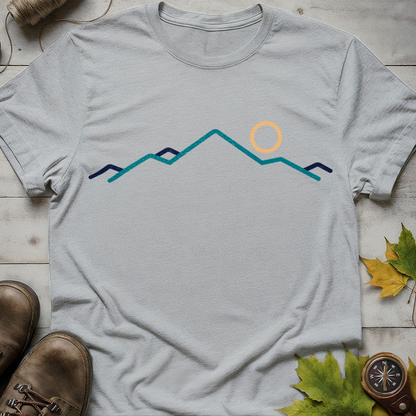 Minimalist Mountain Line Art T-Shirt