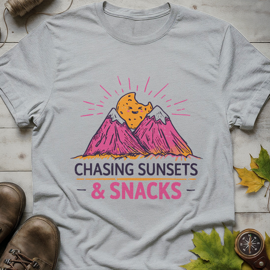 'Chasing Sunsets and Snacks' T-Shirt