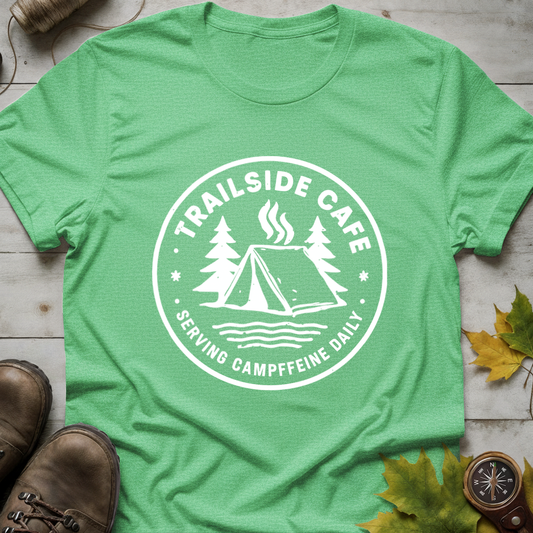 'Trailside Café – Serving Campffeine Daily' T-Shirt