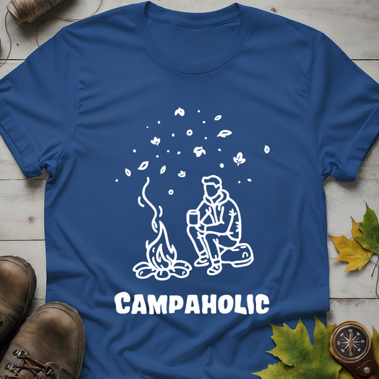 Campaholic – Funny Camping & Coffee Lover T-Shirt
