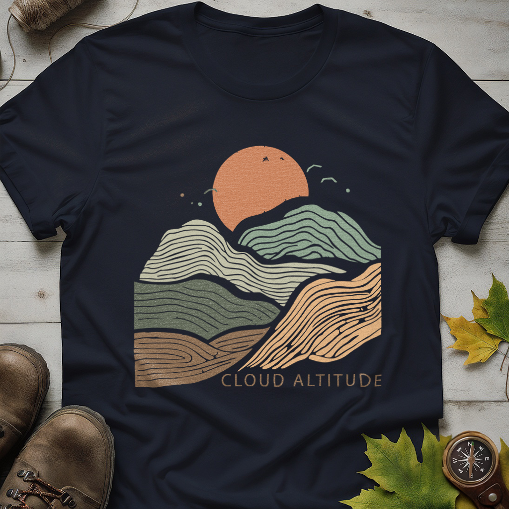 Cloud Altitude – Minimal Abstract Mountain T-Shirt