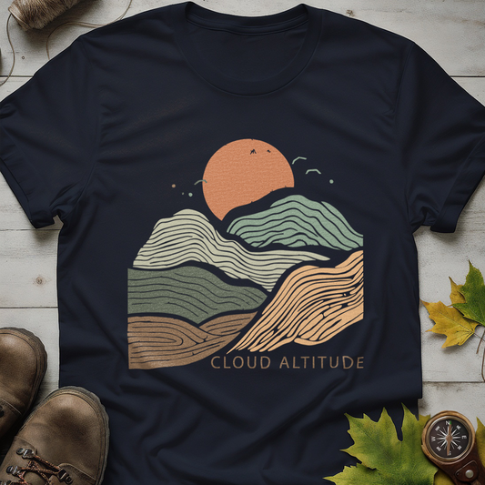 Cloud Altitude – Minimal Abstract Mountain T-Shirt