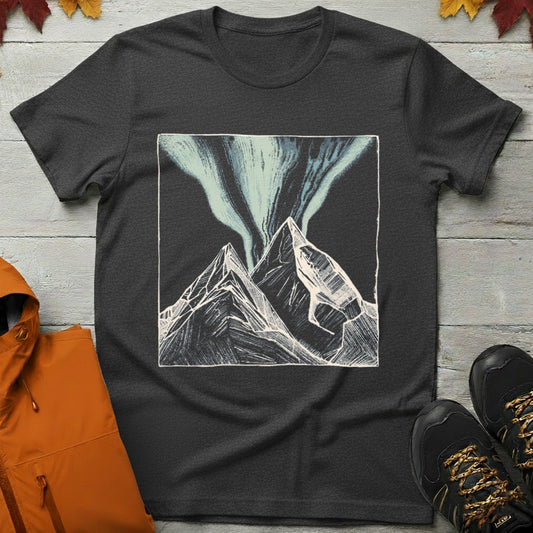 Mountain Aurora Borealis Camping T-Shirt