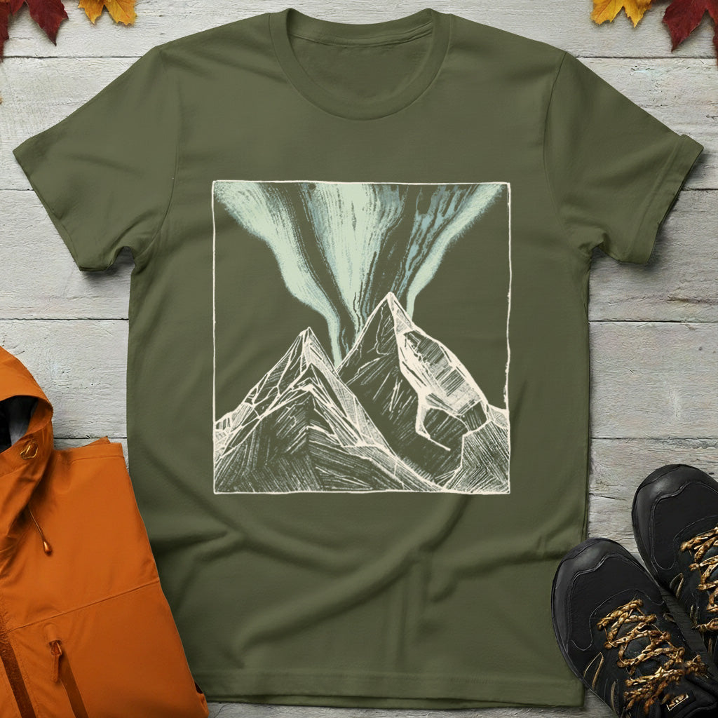 Mountain Aurora Borealis Camping T-Shirt