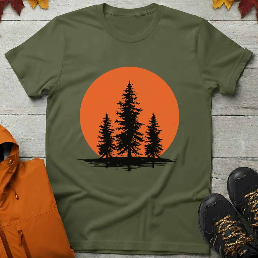 Pine Trees Sunset T-Shirt